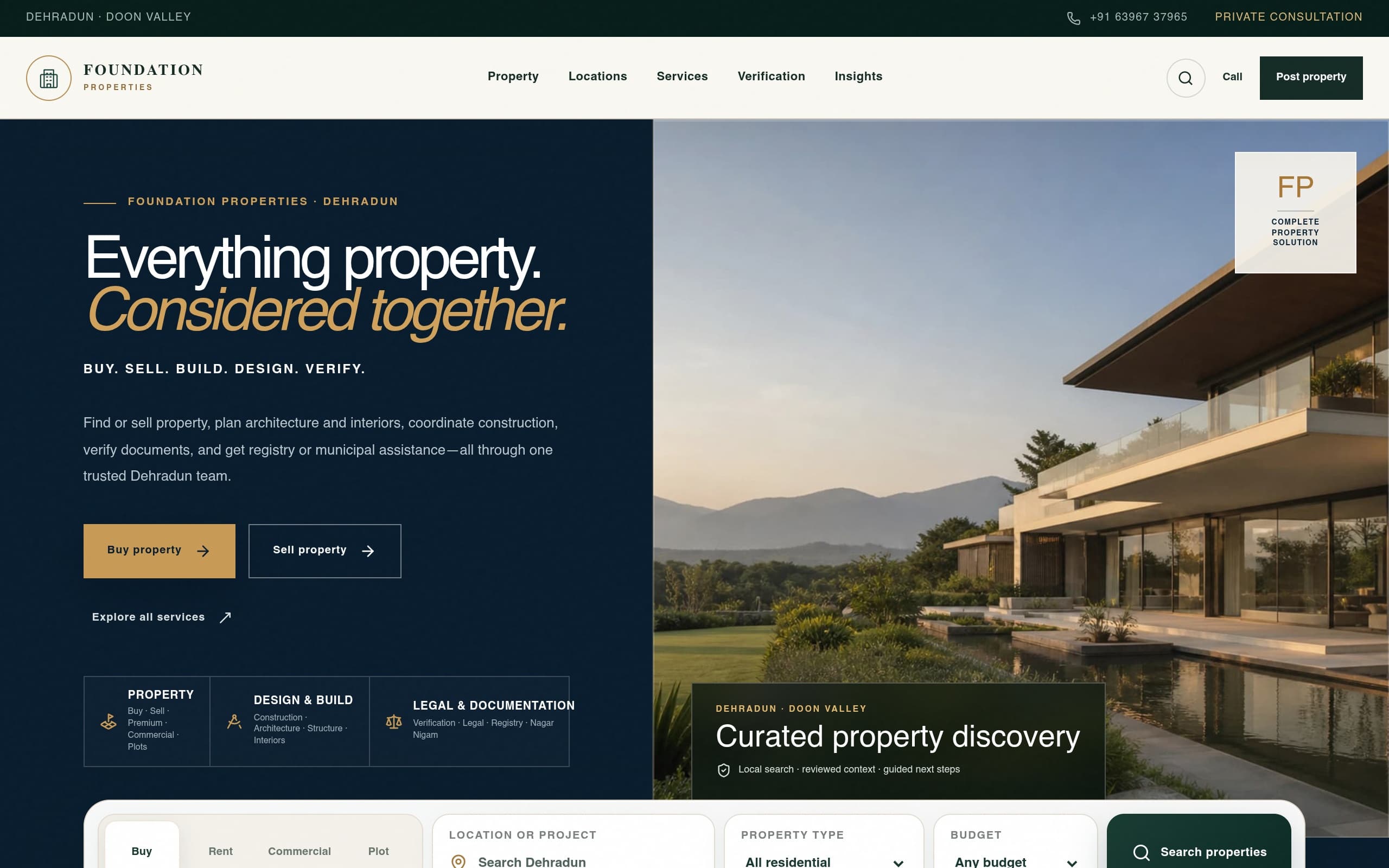 Foundation Properties live website screenshot built by AIHOSTON
